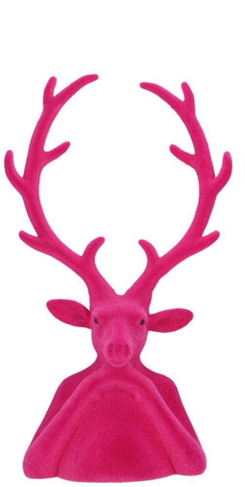 Hirschkopf Tasko 45cm Magenta/Pink