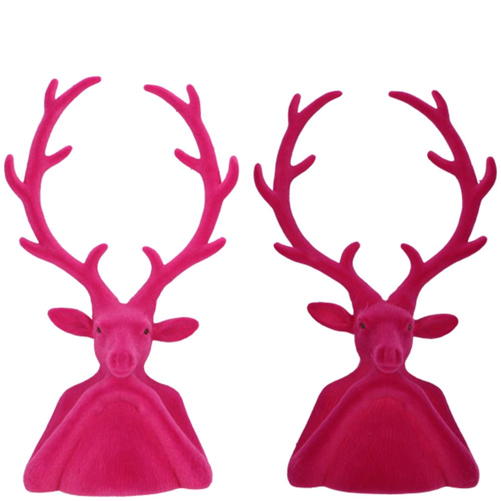 Hirschkopf Tasko 45cm Magenta/Pink