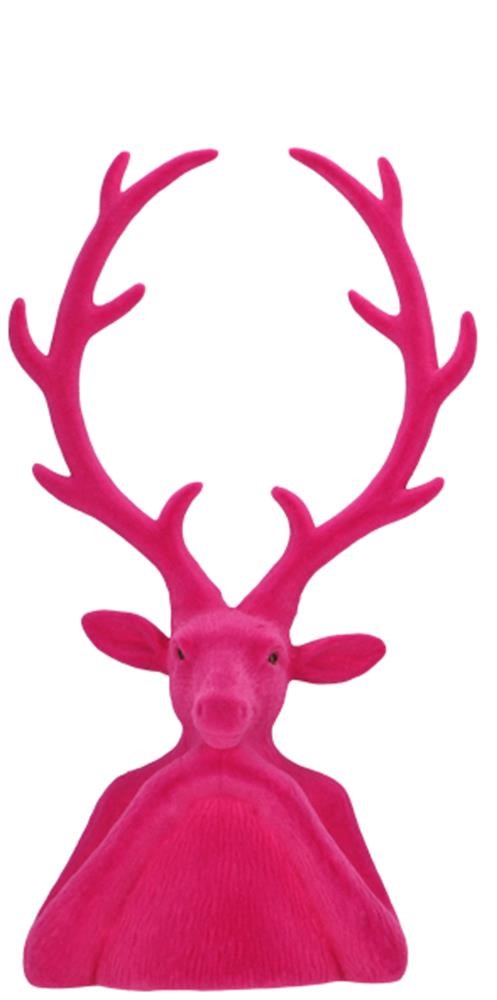 Hirschkopf Tasko 60cm Magenta/Pink