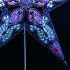 Papierstern / Faltstern  Ganesha blau 5 Zack / Magnetverschluß 60cm