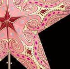 Papierstern Mandala Glitter Pink , 5 Zacken/ Magnetverschluß  60cm ausgestanzt und hinterklebt / Glitter