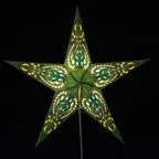Papierstern Aldebaran grün 5 Zack 60cm