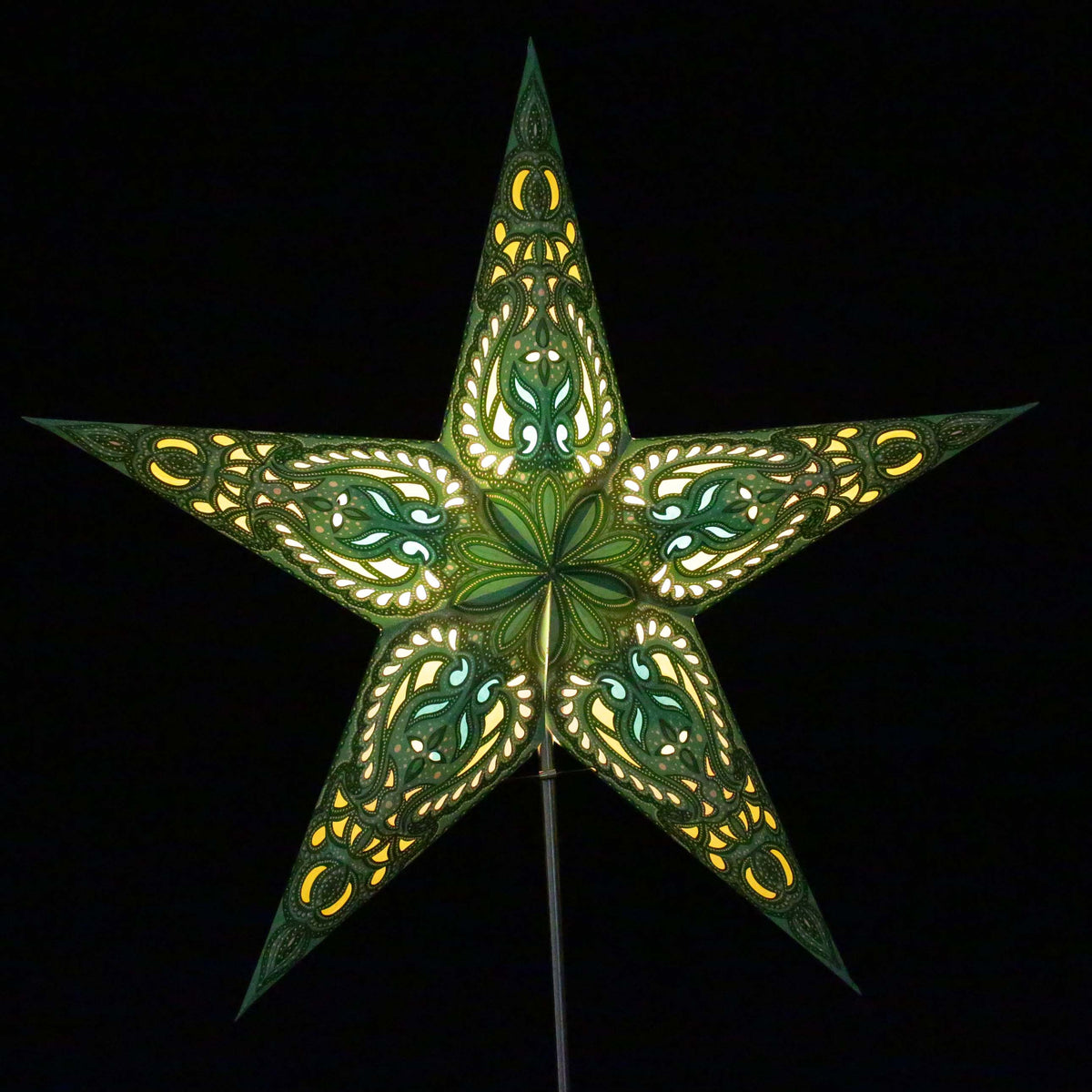 Papierstern Aldebaran grün 5 Zack 60cm