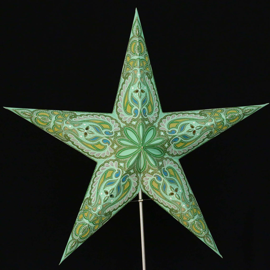 Papierstern Aldebaran grün 5 Zack 60cm