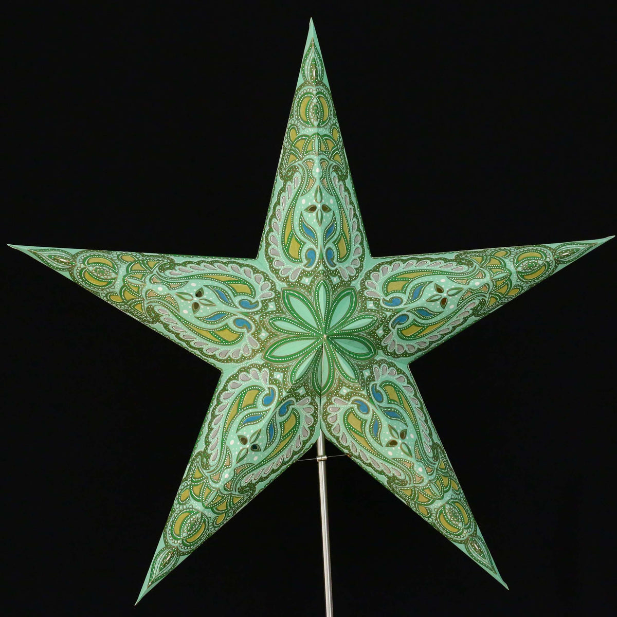 Papierstern Aldebaran grün 5 Zack 60cm