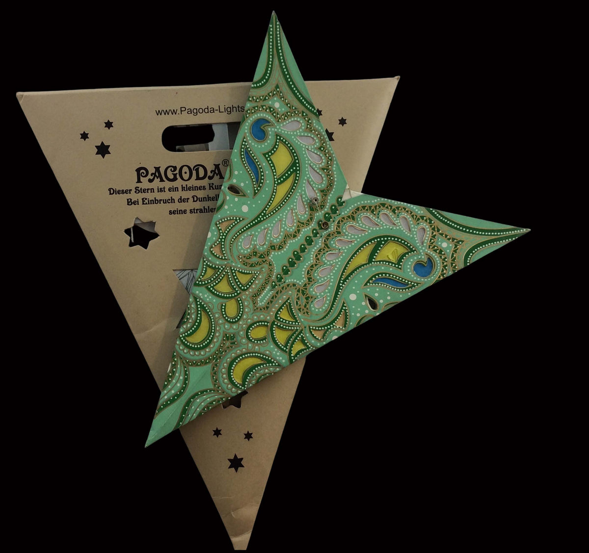 Papierstern Aldebaran grün 5 Zack 60cm