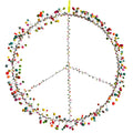 Perlen Peace-Zeichen zum Hängen – neon 40cm