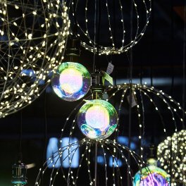 Voß LED-Glühbirne Ball 55867 – Anwendungsbeispiel 1, Kabel und Dekoration separat