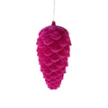 Hänger-Zapfen, magenta beflockt – 10 × 19 cm