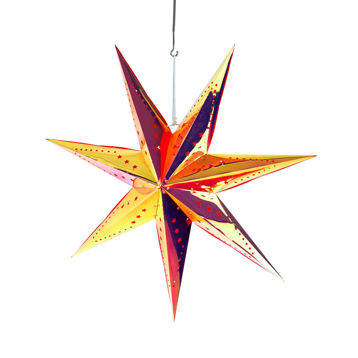 LED-Stern mit 7 Spitzen – Leuchtende Weihnachtsdekoration in Rot