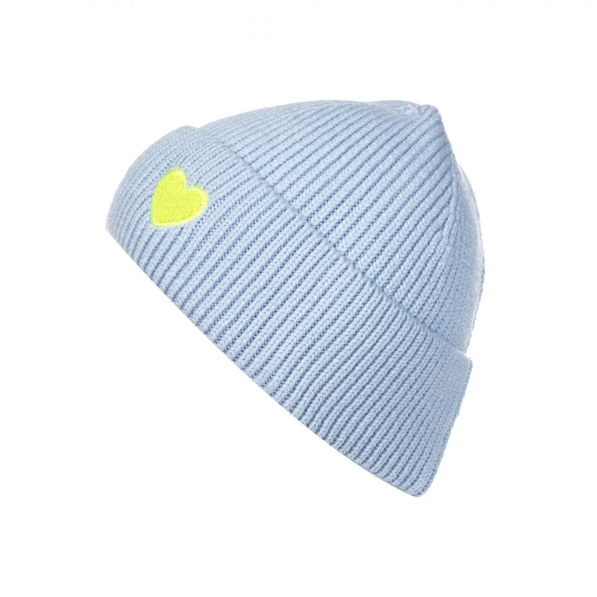 Beanie Strick Herz hellblau