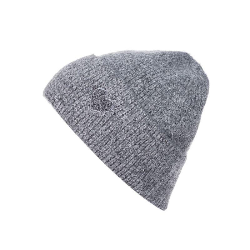 Feinstrick-Beanie mit Herz – verschiedene Farben