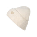 Feinstrick-Beanie mit Herz – Beige