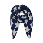 Dreieckstuch Bouclé Stern Navy/Weiß