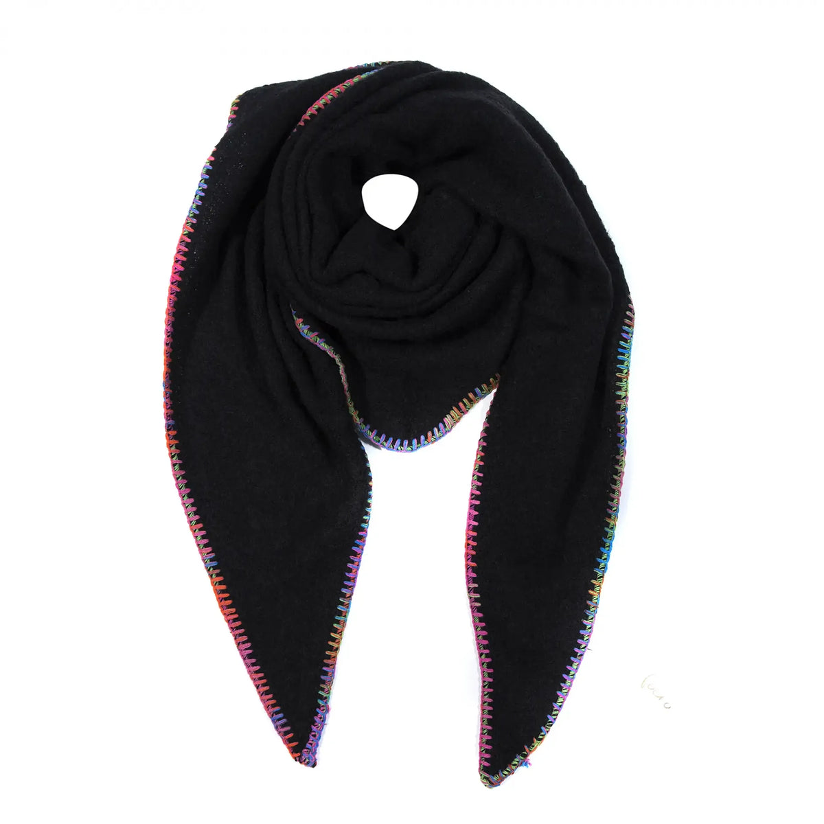 Dreieckstuch Uni Rainbow-Rand