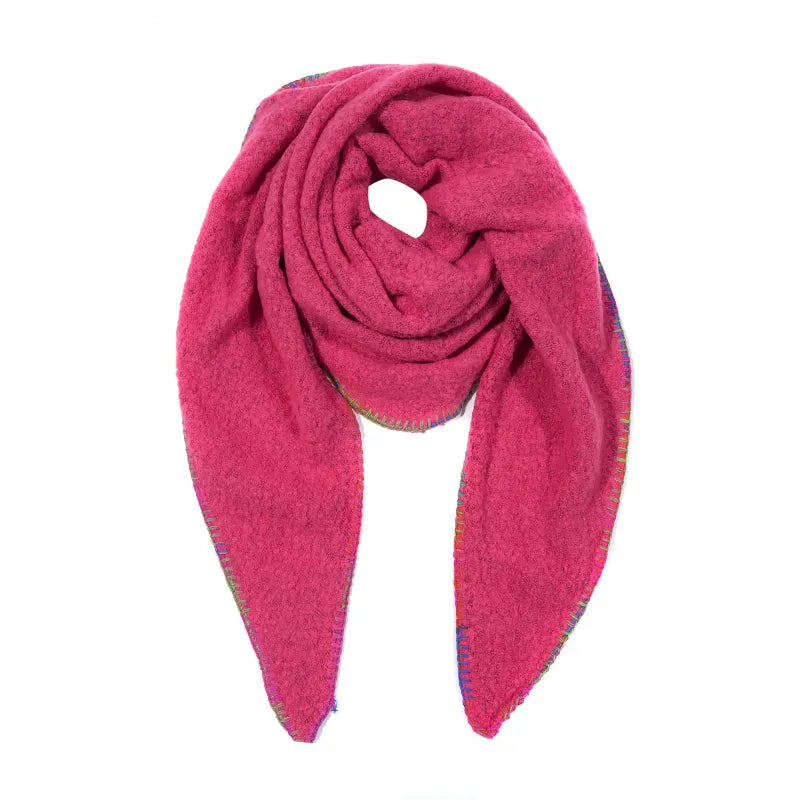 Dreieckstuch Uni Rainbow-Rand – Pink