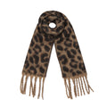 XXL Fransenschal Leopard Braun