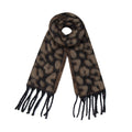 XXL Fransenschal Leopard Schwarz