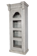 Indischer Bücherschrank, offenes Regal  Almirah "grau" 190cm