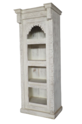 Indischer Bücherschrank, offenes Regal  Almirah "weiss" 190cm