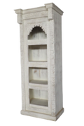Indischer Bücherschrank, offenes Regal  Almirah "weiss" 190cm