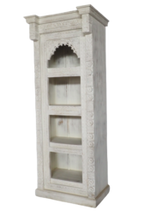 Indischer Bücherschrank, offenes Regal  Almirah "weiss" 190cm