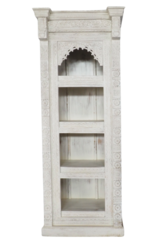 Indischer Bücherschrank, offenes Regal  Almirah "weiss" 190cm