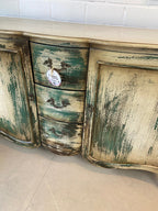 Sideboard „Shabby Chic“ Grün – handbemalte Kommode aus Indonesien