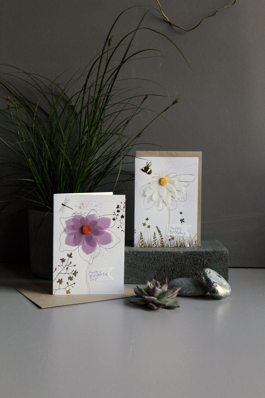 Wunschblumenkarten Good old friends  – 4 verschiedene Motive