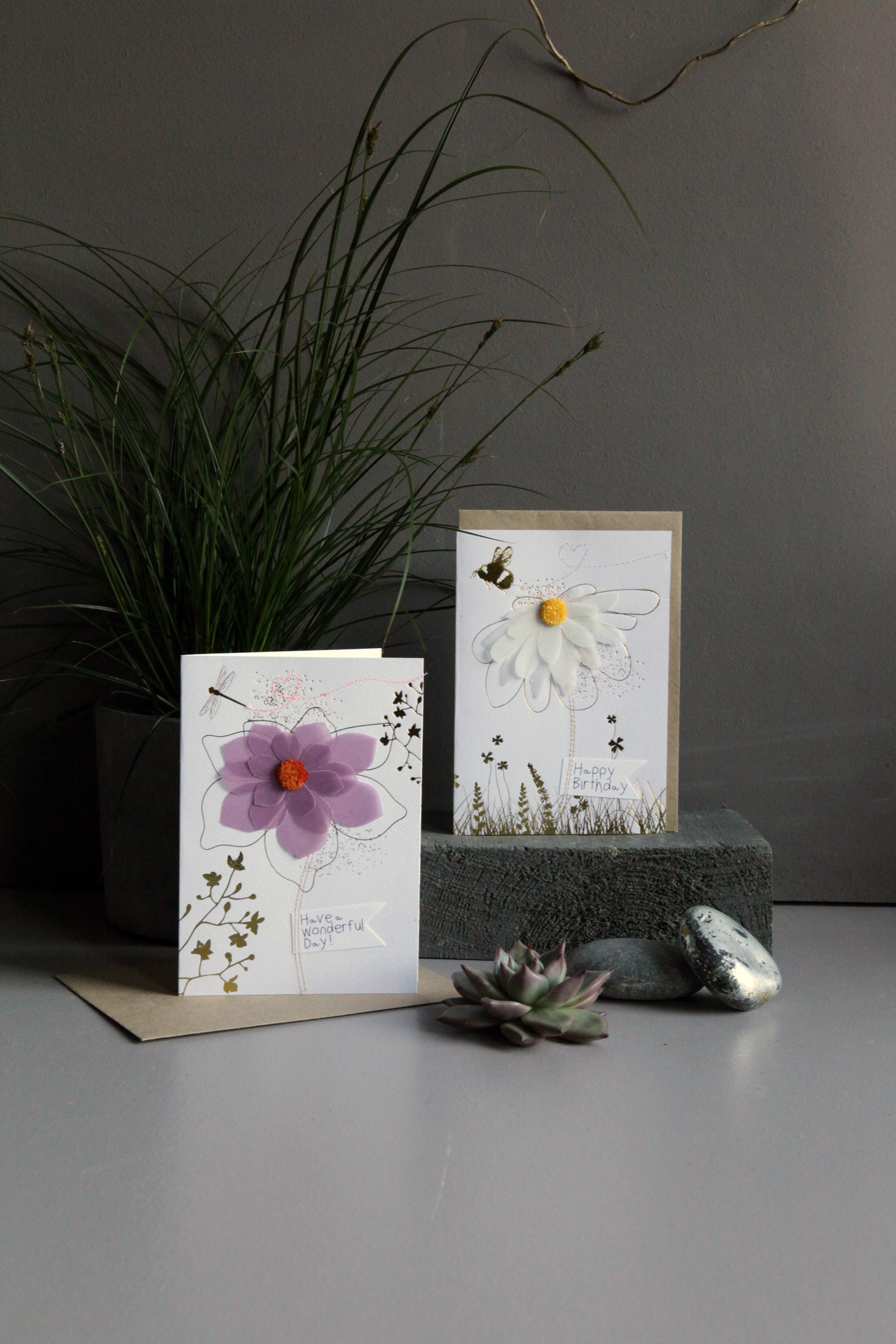 Wunschblumenkarten Good old friends  – 4 verschiedene Motive