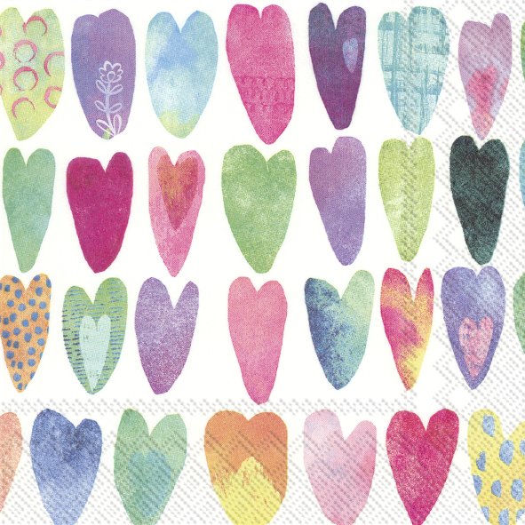 Ihr Lunch-Servietten RAINBOW HEARTS