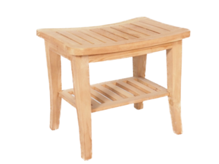 Teakholz Hocker Beistelltisch 'Curve'