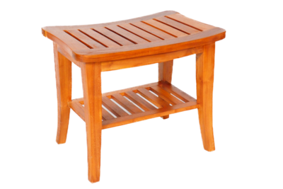Teakholz Hocker Beistelltisch 'Curve'