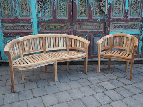 Teakholz Gartenbank „Coconut“ 3-Sitzer
