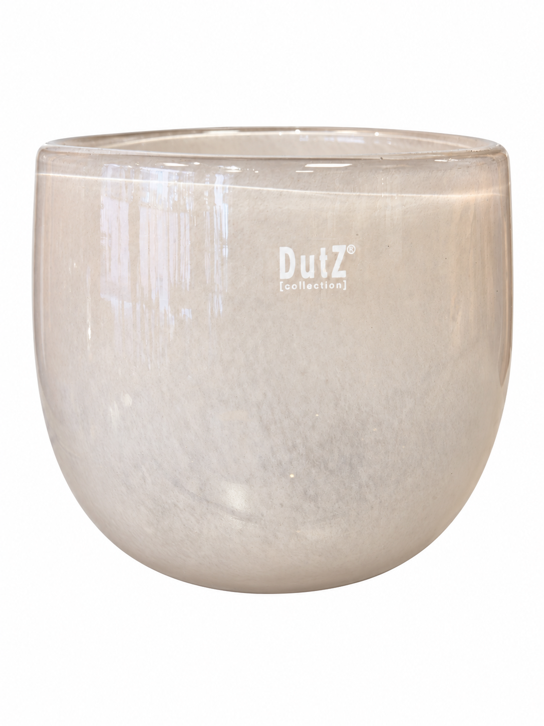 DutZ Glasübertopf, 18 cm hoch und 20 cm Durchmesser, vor weißem Hintergrund
