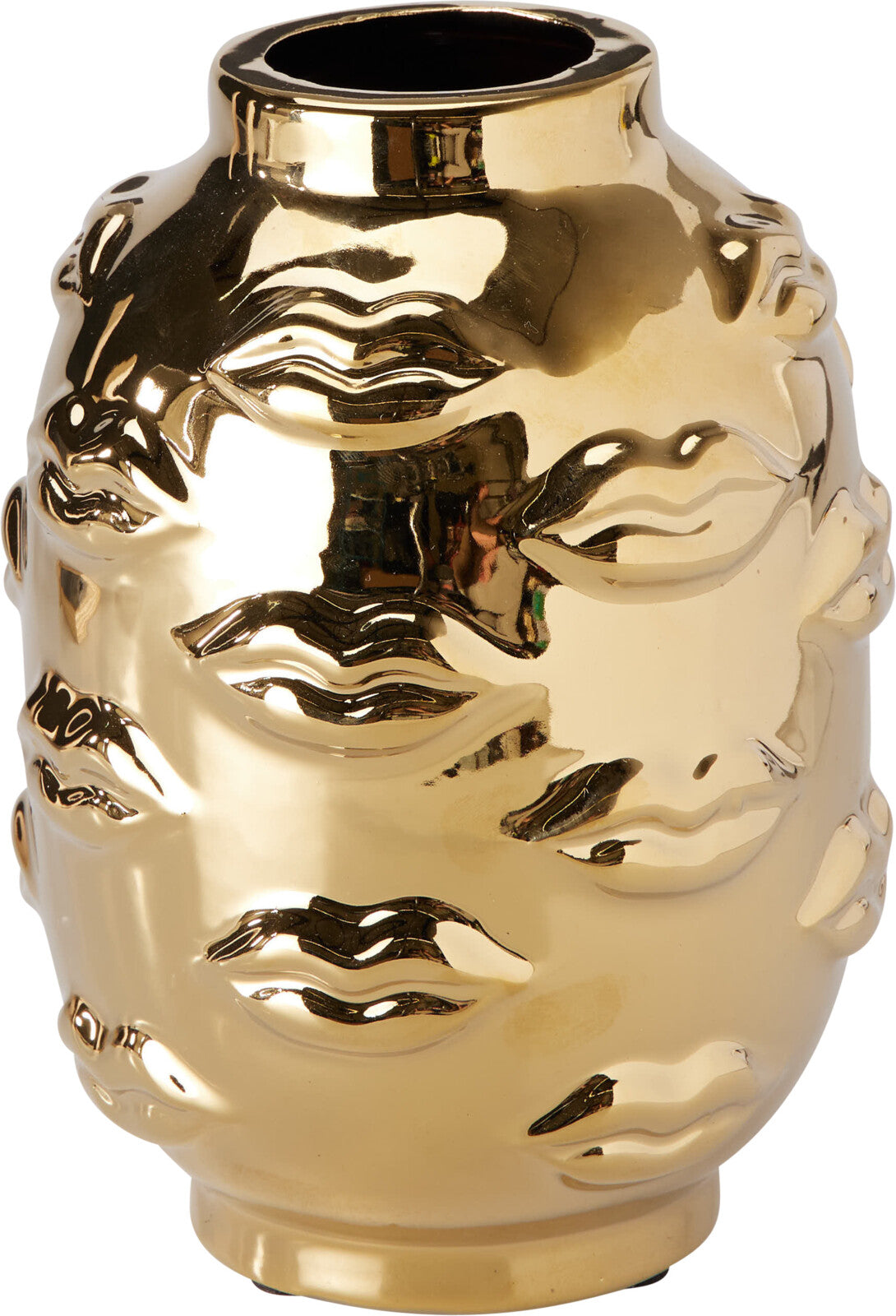 Vase mit Lippen 14 × 19 cm – Gold