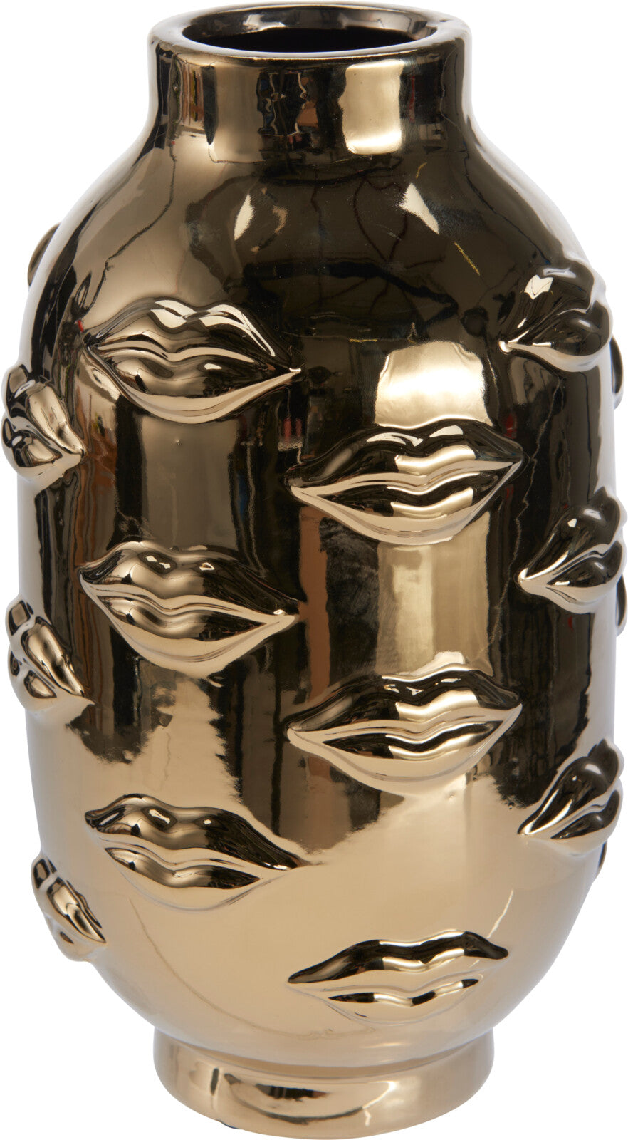 Vase mit Lippen 17 × 35 cm – Gold