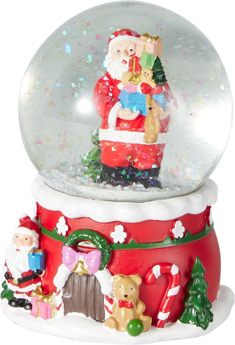 Wasserkugel 65 mm sort – Weihnachtsmann mit Geschenken