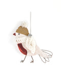 Good old friends Wintervogel – Rot mit Blumen und weißem Schal