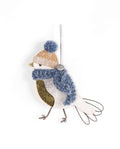 Good old friends Wintervogel – Gold mit Punkten und blauem Schal