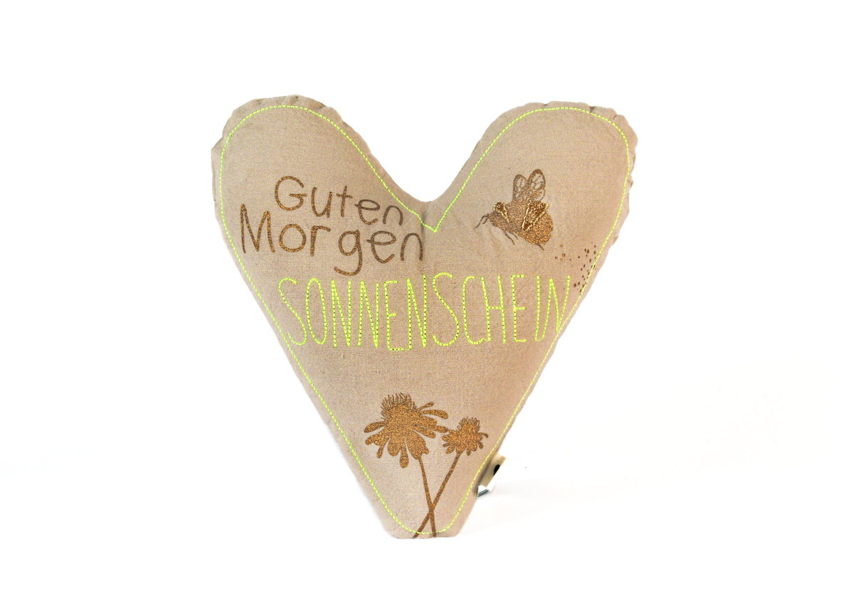 Good old friends Herz Kissen. Guten Morgen Sonnenschein.