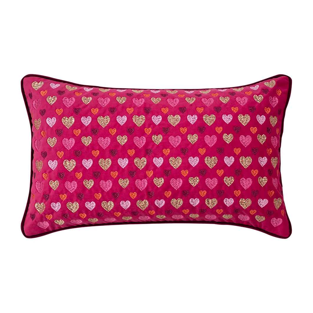 PAD Kissenhülle HEARTS dark pink, 30 × 50 cm