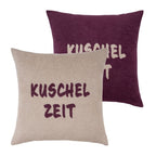 PAD Kissenhülle COZY UP taupe-burgundy zeit, 50 × 50 cm