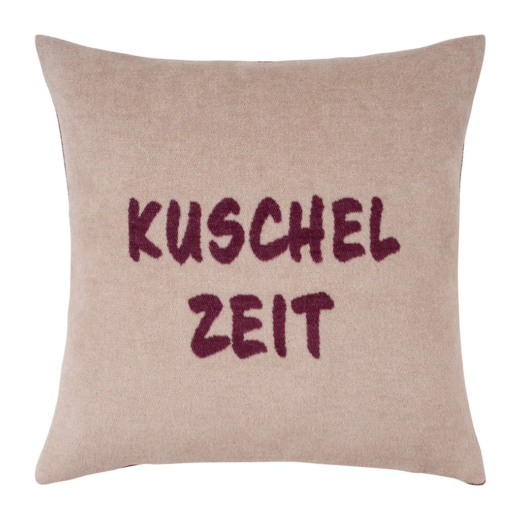 PAD Kissenhülle COZY UP taupe-burgundy zeit, 50 × 50 cm