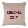 PAD Kissenhülle COZY UP taupe-burgundy zeit, 50 × 50 cm