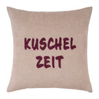 PAD Kissenhülle COZY UP taupe-burgundy zeit, 50 × 50 cm