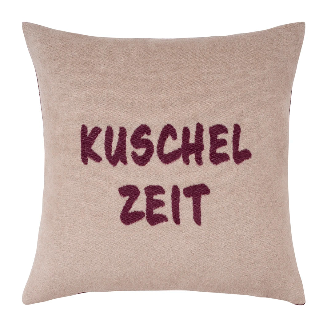 PAD Kissenhülle COZY UP taupe-burgundy zeit, 50 × 50 cm