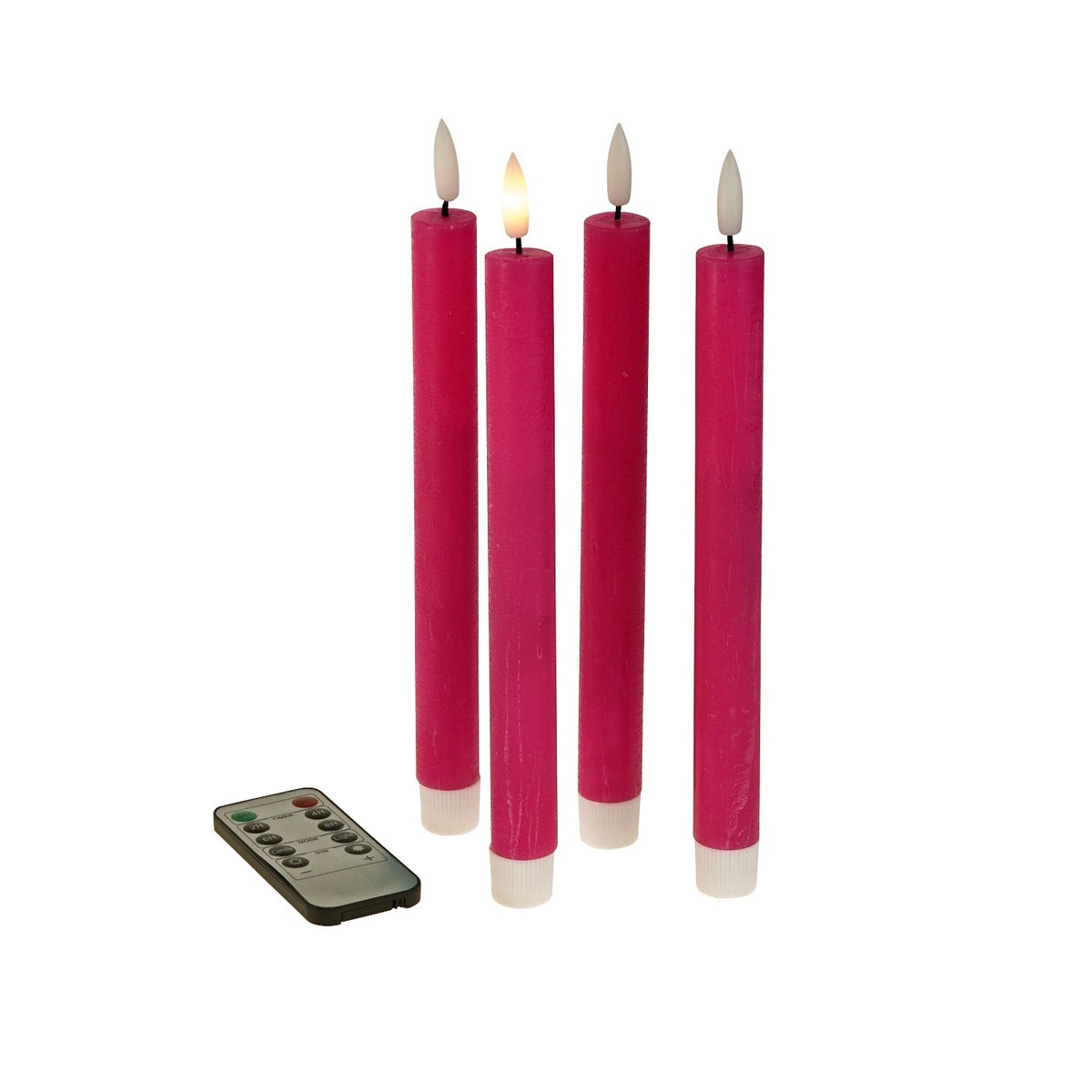 Voß LED Stabkerze, pink – 4er-Set – H. 24,5 cm
