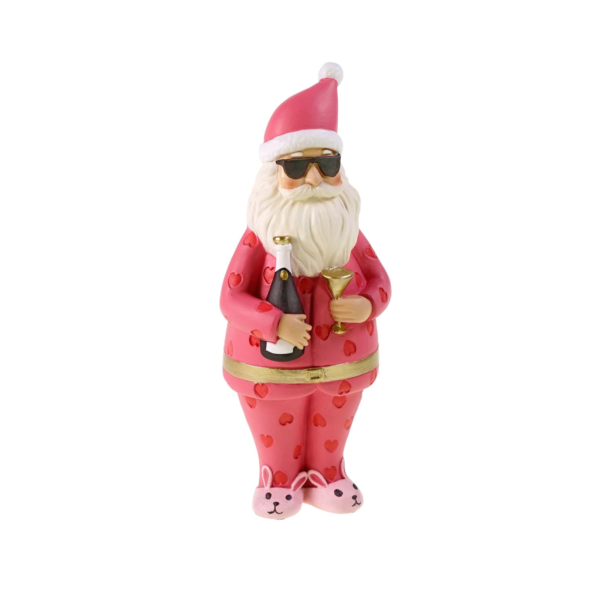 Voß Santa mit Bunnyschuhen, pink – 9 × 8,5 × 22 cm