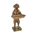 Voß Kartenhalter Hund, braun/gold – 14 × 15 × 28cm